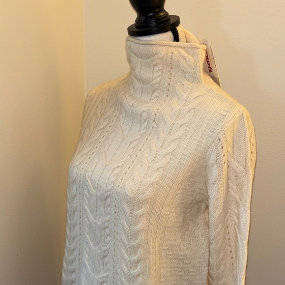 Joie 2-Ply Cashmere Cable Knit Cream Sweater Small NWT - Picture 5 of 7